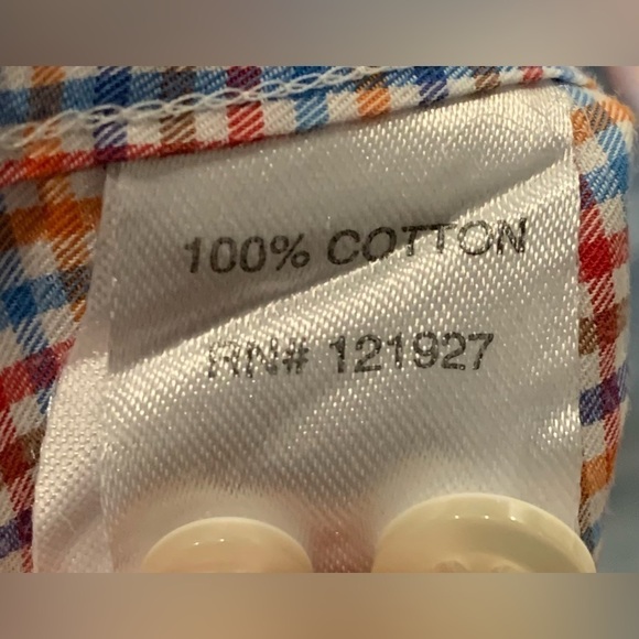 Johnnie-O Gingham Check Madras Plaid Shirt Top Men’s Size XL - Picture 5 of 6